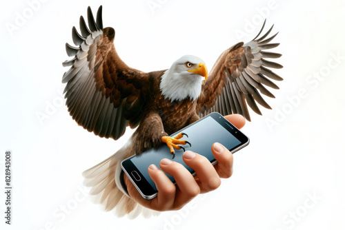 Eagle snatched smartphone from tourists © Ольга Лукьяненко