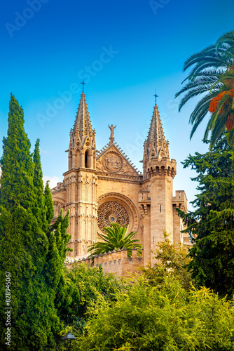 The Cathedral of Santa Maria of Palma and Parc del Mar near, Majorca, Spain