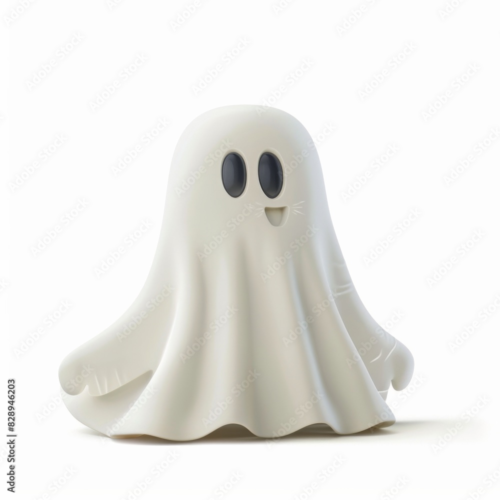 A spectral white ghost with two piercing eyes and a haunting nose A spectral white ghost with two piercing eyes and a haunting nose