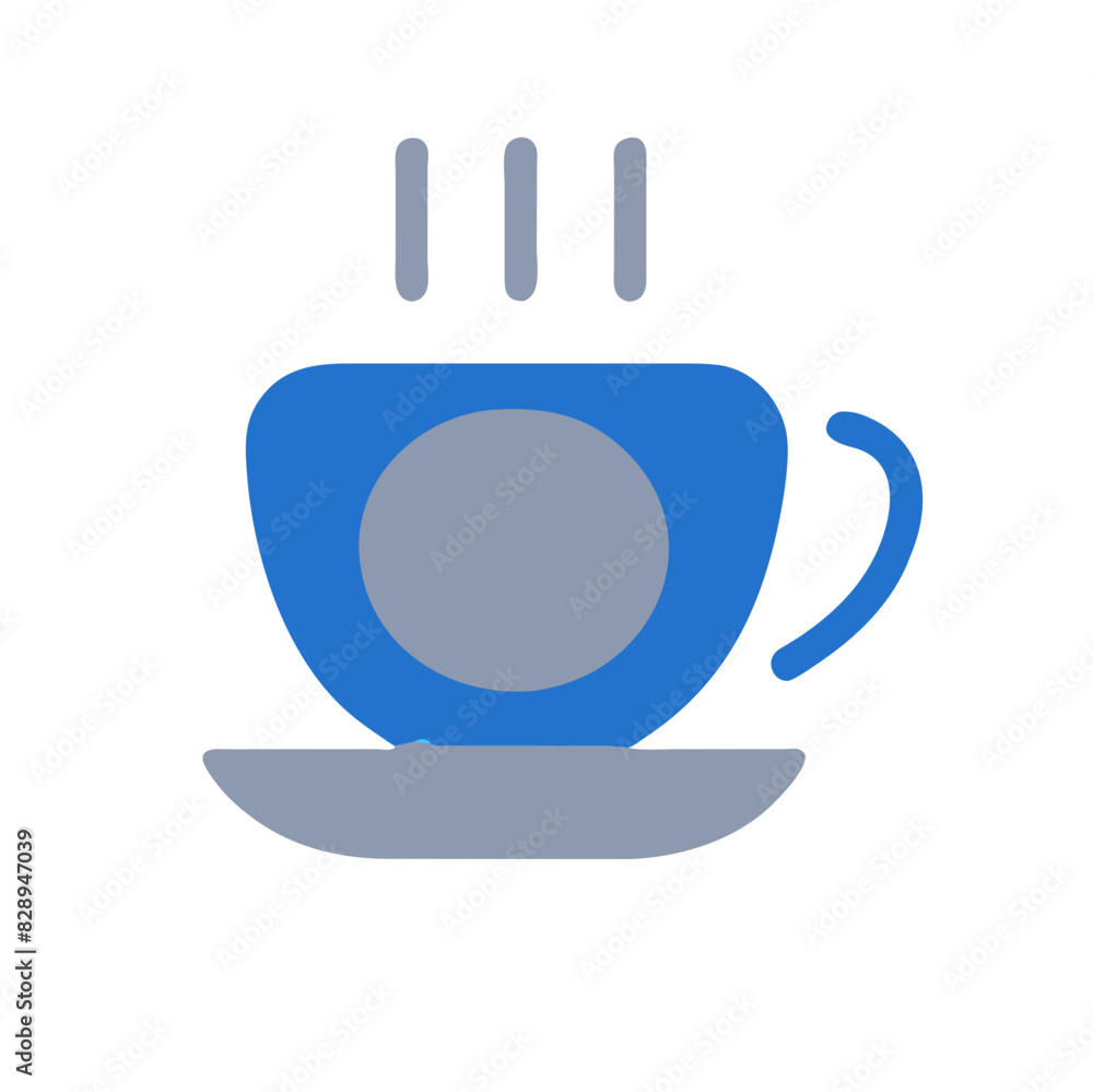 blue coffee cup filled with hot coffee, ideal for morning beverages blue coffee cup filled with hot coffee, ideal for morning beverages