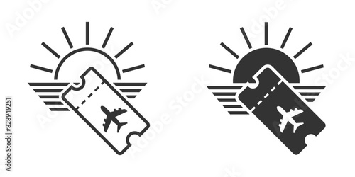 Air travel vacation icon. Vector illustration.