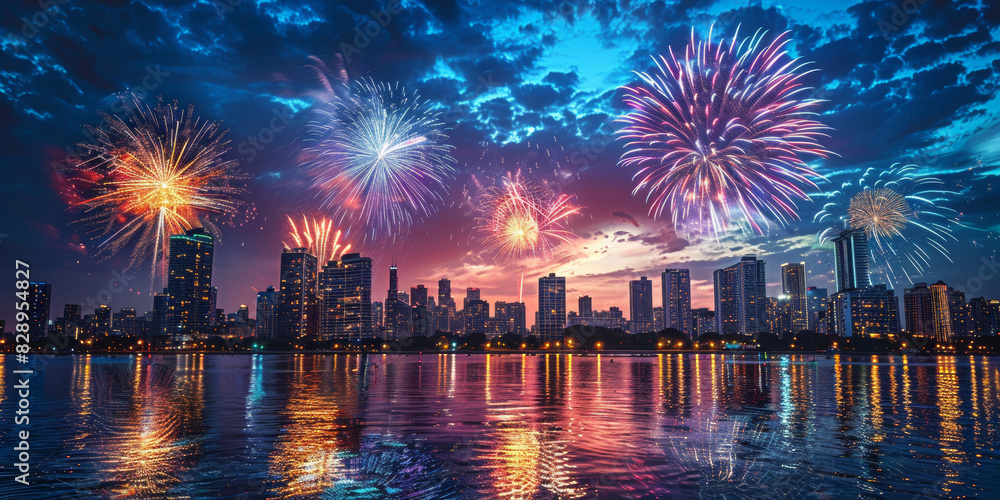 Obraz premium 4th of July fireworks