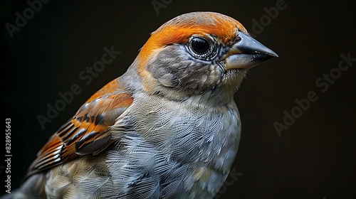 juvenile Bonin Grosbeak Carpodacus ferreorostris with brown and gray feathers extinct native to Japan Asia photo