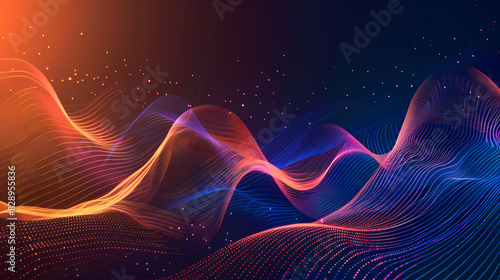 Wallpaper Mural abstract glowing waves Torontodigital.ca