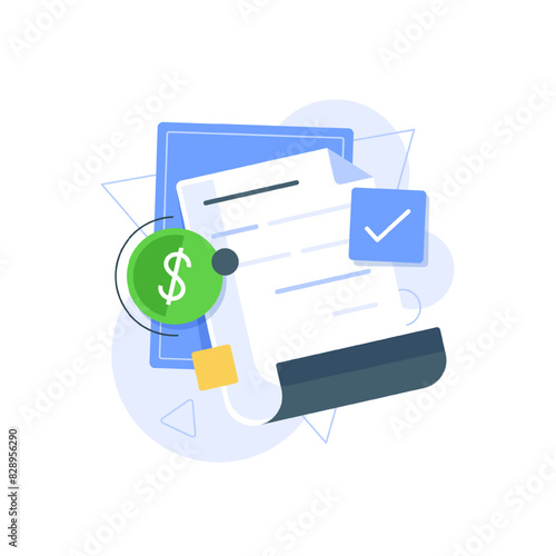 pay the invoice,Receive a quote,payment receipt, money, banking,flat design icon vector illustration