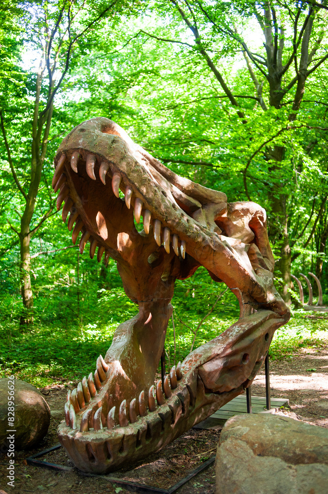 Dino park. Prehistoric animal reconstruction Dino park. Prehistoric animal reconstruction