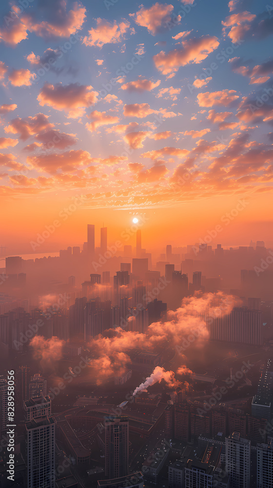 Naklejka premium city skyline view