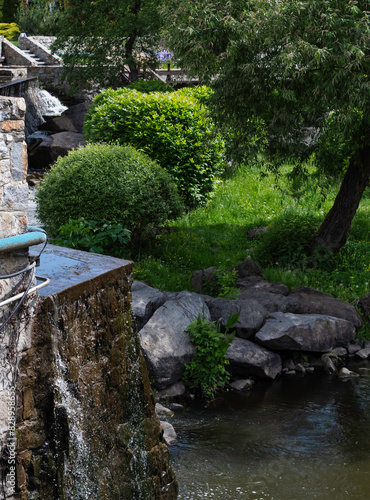Wallpaper Mural  garden with waterfall and garden Torontodigital.ca