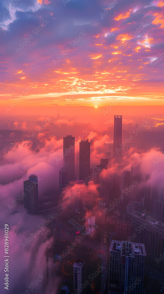 Fototapeta premium city skyline view