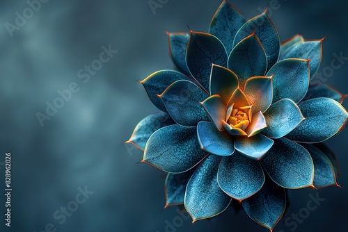 A blue flower with a yellow center photo