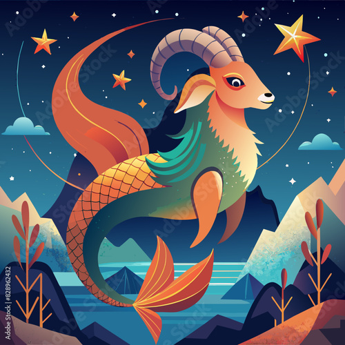 vector illustration of capricorn