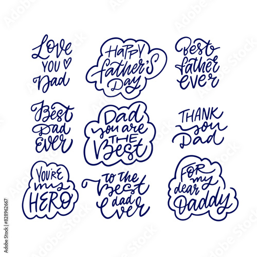 Celebrate Fathers Day with lovely stickers Best Dad Ever and Thank You Dad in blue lettering