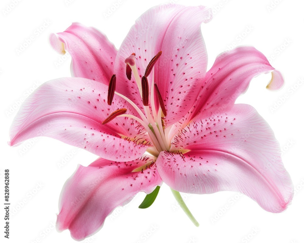 Lily Pink. Beautiful Pink Lily Flower Isolated on White Background Lily Pink. Beautiful Pink Lily Flower Isolated on White Background