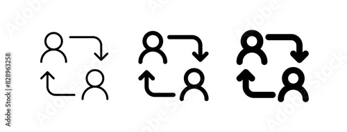 Editable employee turnover, account switch vector icon. Part of a big icon set family. Perfect for web and app interfaces, presentations, infographics, etc