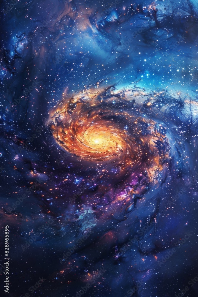Spiral galaxy amidst the cosmos.