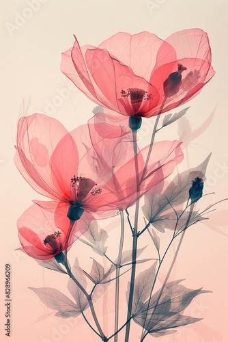 Pink Flowers on Pink Background