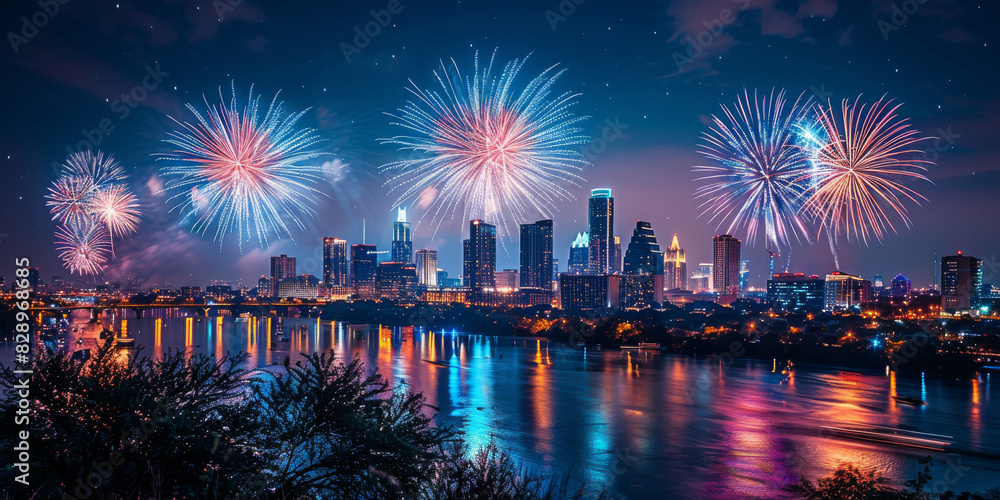 Fototapeta premium 4th of July fireworks