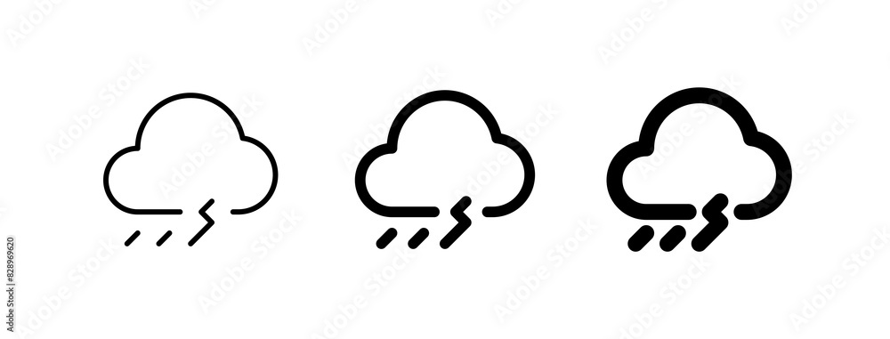 Editable thunderstorm vector icon. Part of a big icon set family. Perfect for web and app interfaces, presentations, infographics, etc