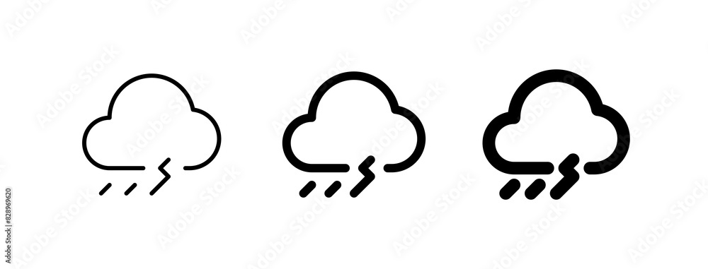 Editable thunderstorm vector icon. Part of a big icon set family. Perfect for web and app interfaces, presentations, infographics, etc Editable thunderstorm vector icon. Part of a big icon set family. Perfect for web and app interfaces, presentations, infographics, etc