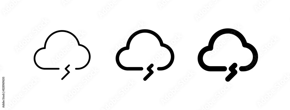 Photography Editable thundercloud vector icon