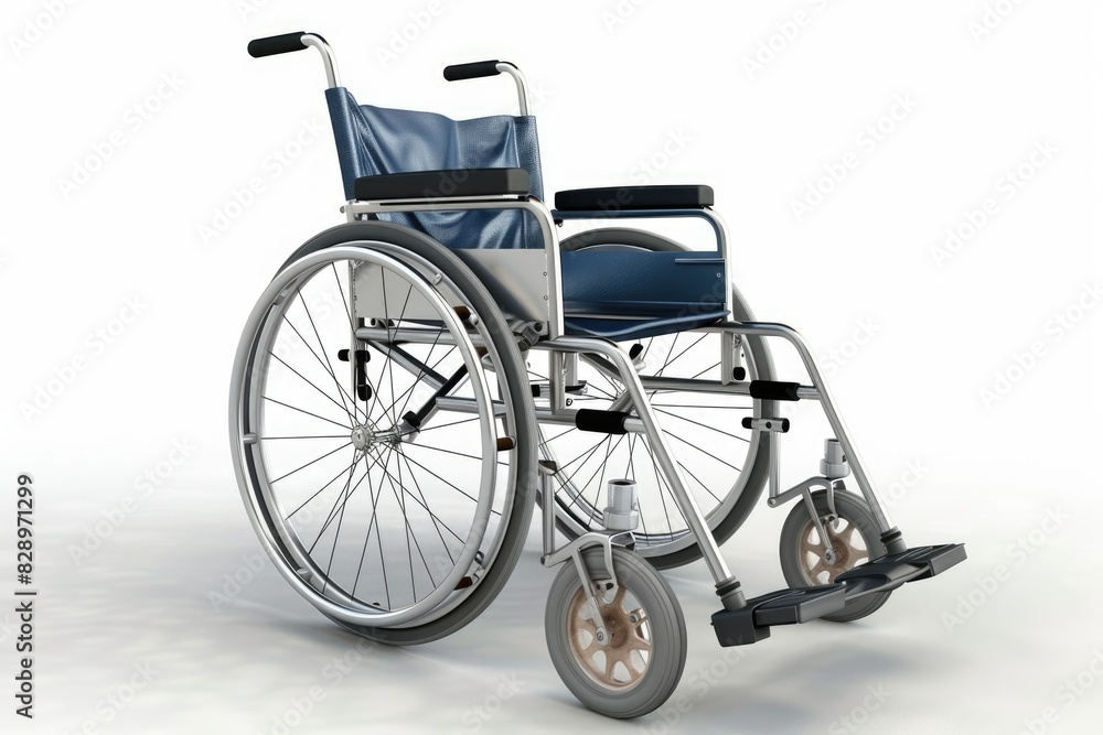 Fototapeta premium Wheel Chair. Isolated White Bicycle Wheelchair for Disabled Medical Equipment