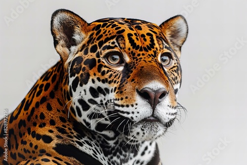 Depicting a jaguar isolaled on white background   high quality  high resolution