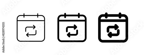 Editable vector repeat calendar event icon. Part of a big icon set family. Perfect for web and app interfaces, presentations, infographics, etc
