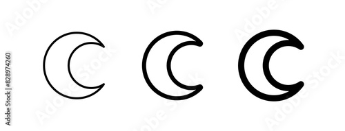 Editable vector crescent moon icon. Part of a big icon set family. Perfect for web and app interfaces, presentations, infographics, etc