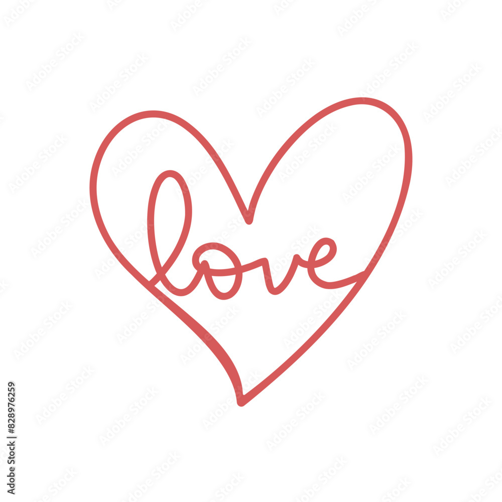 Love handwritten with heart on white background ,for February 14, Vector illustration EPS 10 Love handwritten with heart on white background ,for February 14, Vector illustration EPS 10