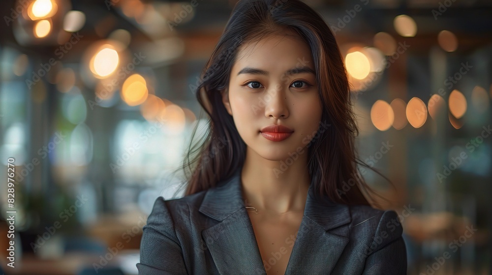 Asian businesswoman forging her own path to success with courage and determination Asian businesswoman forging her own path to success with courage and determination