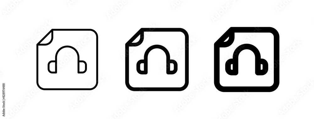 Editable vector audio recording file icon. Part of a big icon set ...