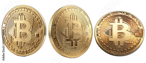 Wallpaper Mural Set of bitcoin coins isolated on transparent background, Cryptocurrentcy, png Torontodigital.ca