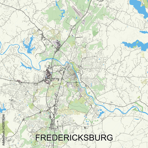 Wallpaper Mural Fredericksburg, Virginia, United States map poster art Torontodigital.ca