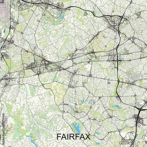 Fairfax, Virginia, United States map poster art © Somar