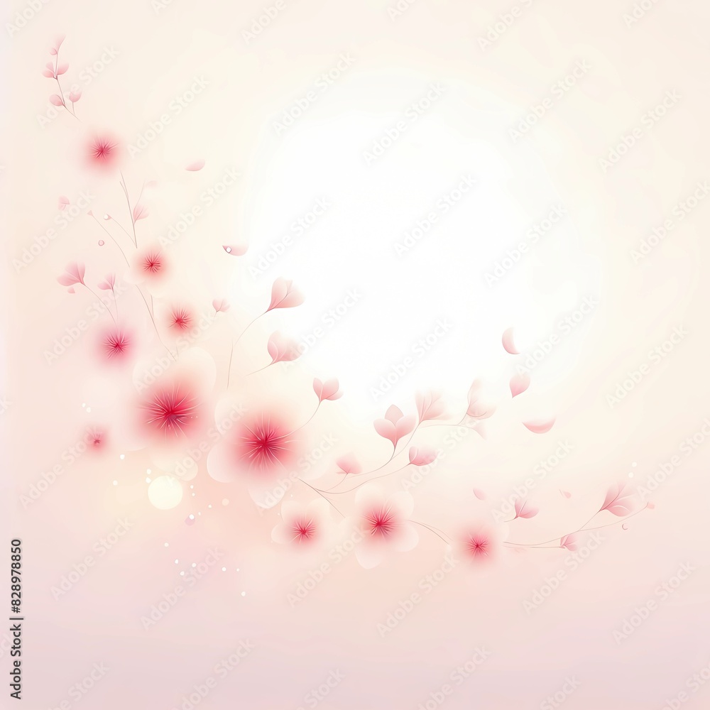 Simple minimalist bacground in the form of beautiful plant and flower paintings, Generative AI Simple minimalist bacground in the form of beautiful plant and flower paintings, Generative AI