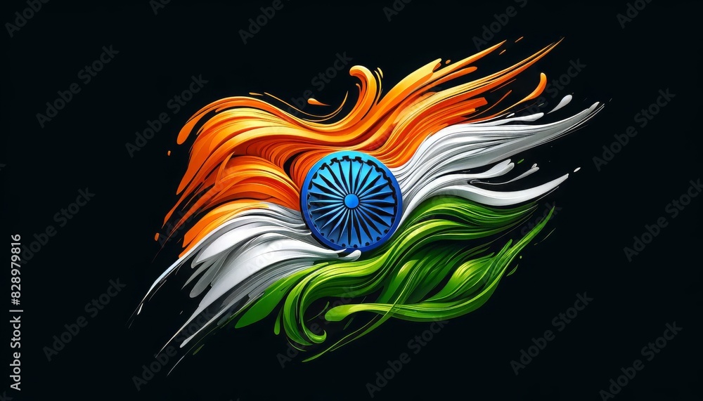 Obraz premium Artistic Indian Flag Abstract Design
