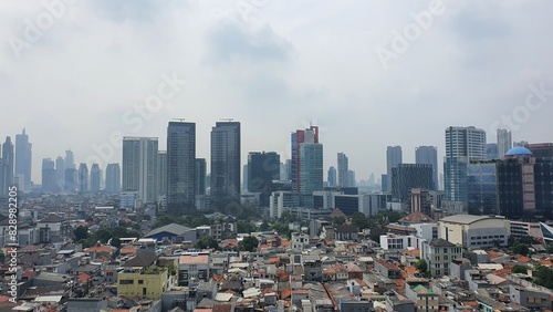 Jakarta, Indonesia – May 26, 2023: A cityscape view of Indonesia capital city Jakarta