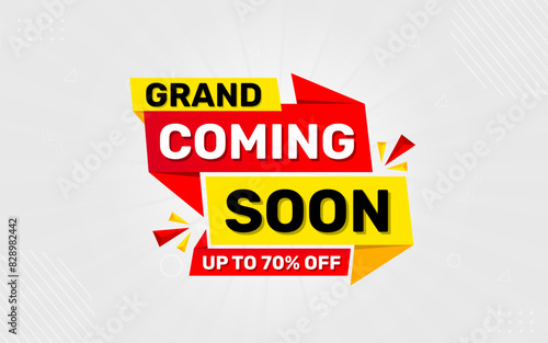 Coming soon banner template. vector illustration sale banner. grand opening banner with abstract background.