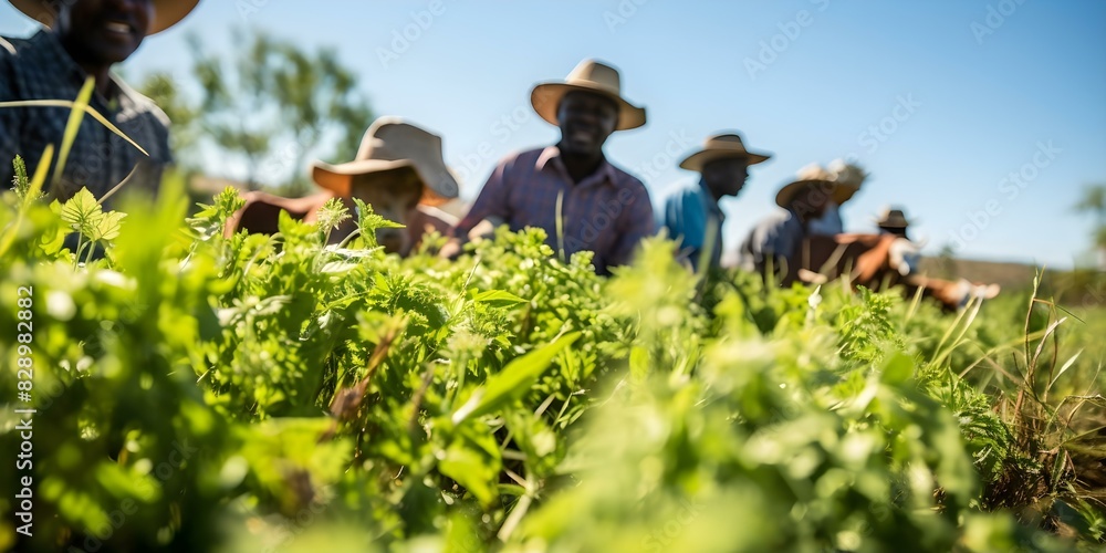 Agricultural Practices in Botswana: Farmers Raise Cattle, Export Beef, Farm Sorghum, Goats, and Various Crops. Concept Agricultural Practices, Livestock Farming, Beef Export, Sorghum Cultivation