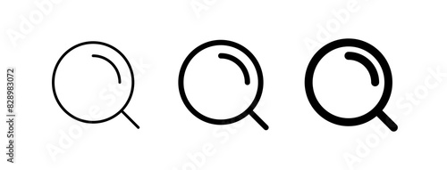 Vector search magnifier scan icon. Black, white background. Perfect for app and web interfaces, infographics, presentations, marketing, etc.