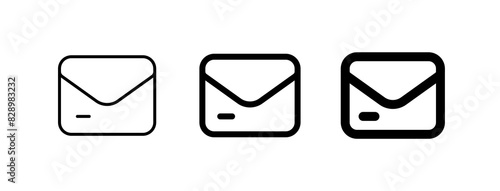 Vector email, newsletter icon. Black, white background. Perfect for app and web interfaces, infographics, presentations, marketing, etc.