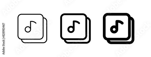 Editable vector music playlist album icon. Black, transparent white background. Part of a big icon set family. Perfect for web and app interfaces, presentations, infographics, etc
