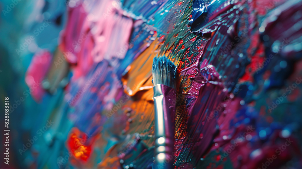 Colorful abstract painting with brush. Vivid and textured abstract painting with a brush, showcasing the beauty of color and artistic expression. Colorful abstract painting with brush. Vivid and textured abstract painting with a brush, showcasing the beauty of color and artistic expression.
