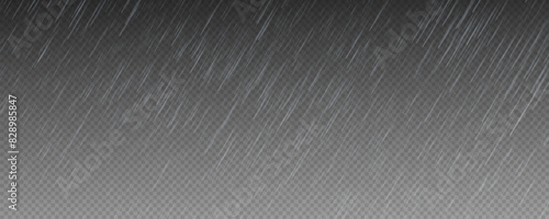 Raindrops on transparent background. Storm with rain and white cloud isolated on transparent background. Downpour, hail rainy weather. png
