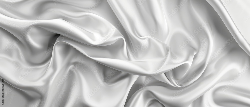 Fototapeta premium white gray satin texture that is white silver fabric silk panorama background with beautiful soft blur pattern natural design header web cover poster art work banner presentation