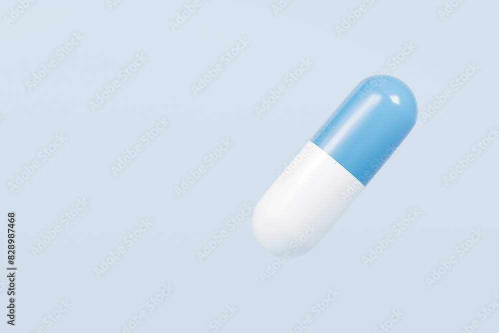 3d Vitamin capsule icon isolated on blue background. Emergency, Safety, Hospital doctor equipment medic health care concept. 3d minimal White and red capsules icon for web, Pills. Health. 3d render. 3d Vitamin capsule icon isolated on blue background. Emergency, Safety, Hospital doctor equipment medic health care concept. 3d minimal White and red capsules icon for web, Pills. Health. 3d render.