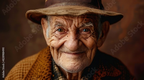 An elderly gentleman displaying a grin