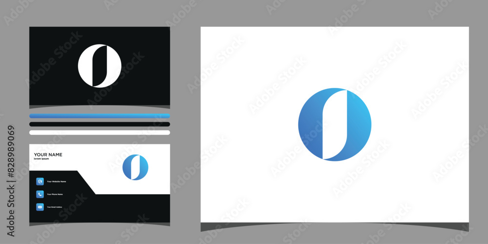 Letter O logo design with creative concept and business card. Premium ...