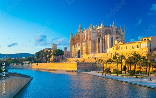 The Cathedral of Santa Maria of Palma and Parc del Mar near, Majorca, Spain