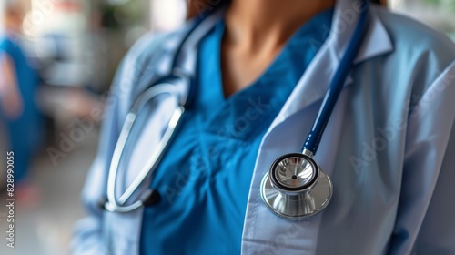 Close Up of Person Wearing Stethoscope